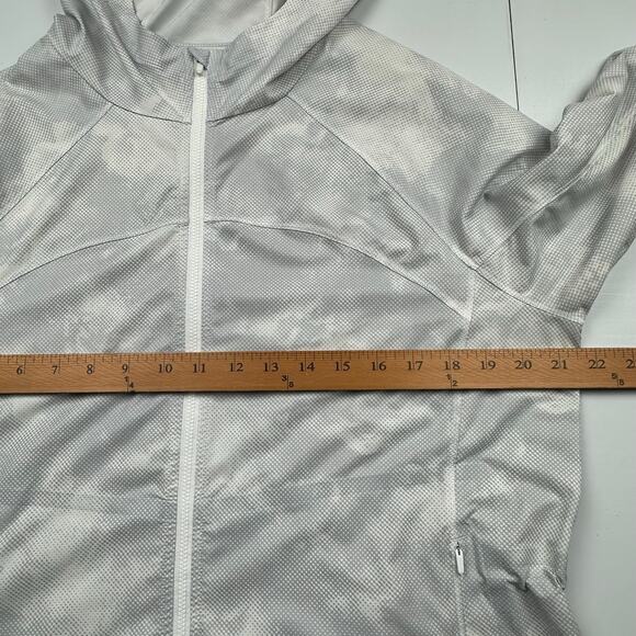 Athleta Jacket Womens Large Gray Full Zip Hoodie Running Activewear Windbreaker - Picture 11 of 14